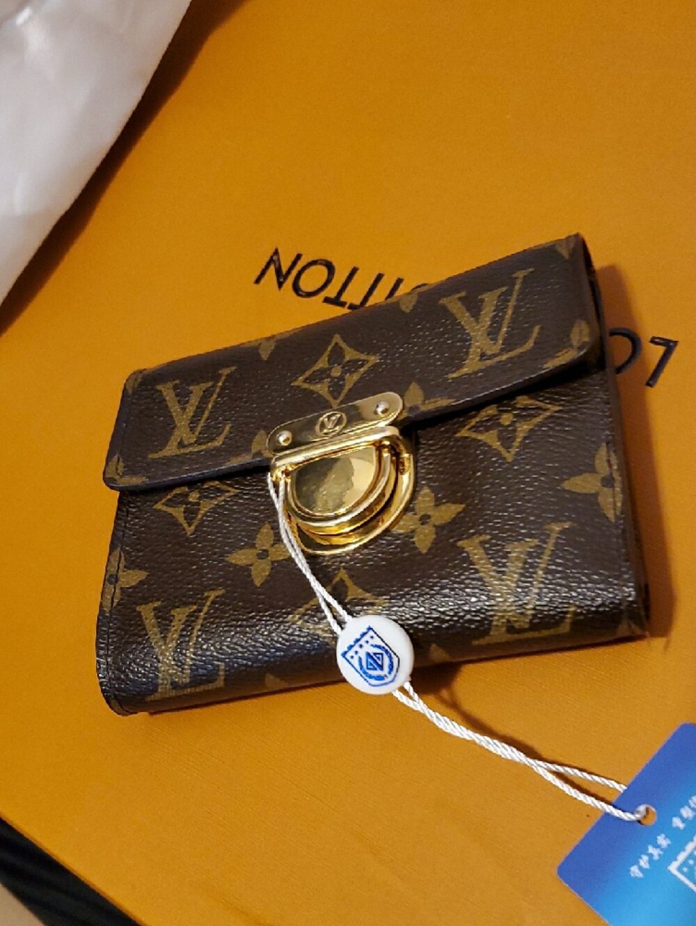Louis Vuitton Monogram Small Fold Wallet in Brown with Gold Hardware